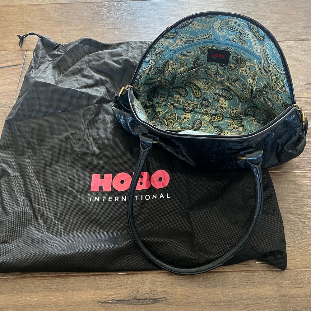 Black leather HOBO brand purse